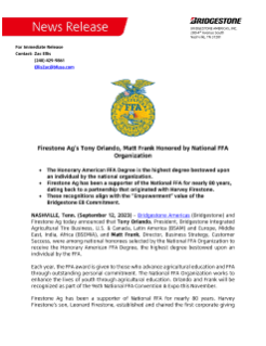 Firestone Ag’s Tony Orlando, Matt Frank Honored by National FFA Organization Press Release
