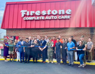 Ribbon cutting celebration for the grand opening of Firestone Complete Auto Care in Norfolk, VA