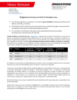 A través del programa se recolectaron un total de 238.5 toneladas de llantas de desecho entre México, Costa Rica y Colombia.