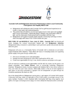 Eastside Golf and Bridgestone Announce Partnership to Drive Local Community Participation and Amplify HBCU Golf Press Release