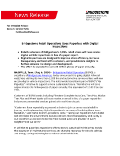 Bridgestone Retail Operations Goes Paperless with Digital Inspections Press Release