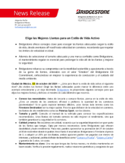 Bridgestone ofrece consejos clave para escoger las llantas adecuadas según tu estilo de vida, desde aventuras off-road hasta velocidad en carretera, recordando que respetar los límites de velocidad es ideal.